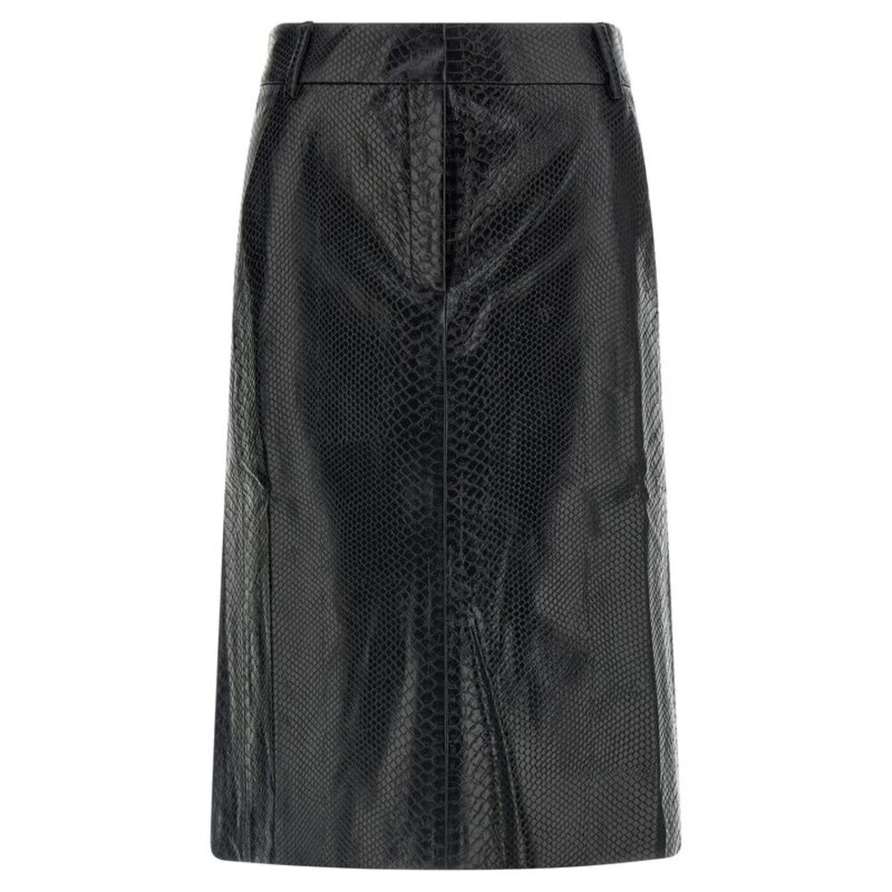 The Andamane Black Polyethylene Midi Women's Skirt